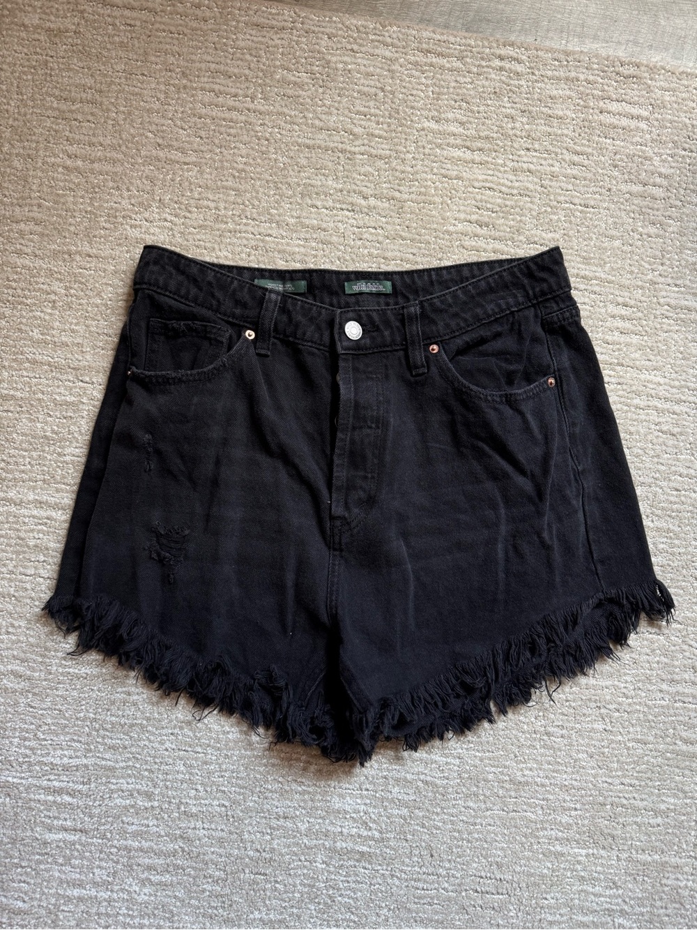Wild fable Black Frayed Hem Women's Denim Shorts